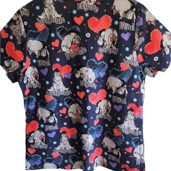 Nwot Disney Eeyore Scrub Top and Pants Set - Picture 2 of 6